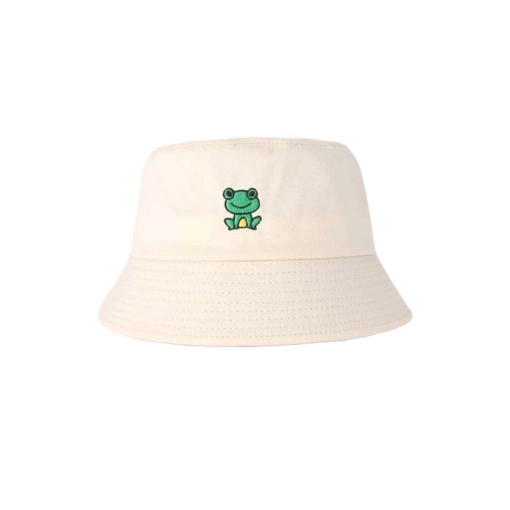 Frog Embroidered Bucket Hat